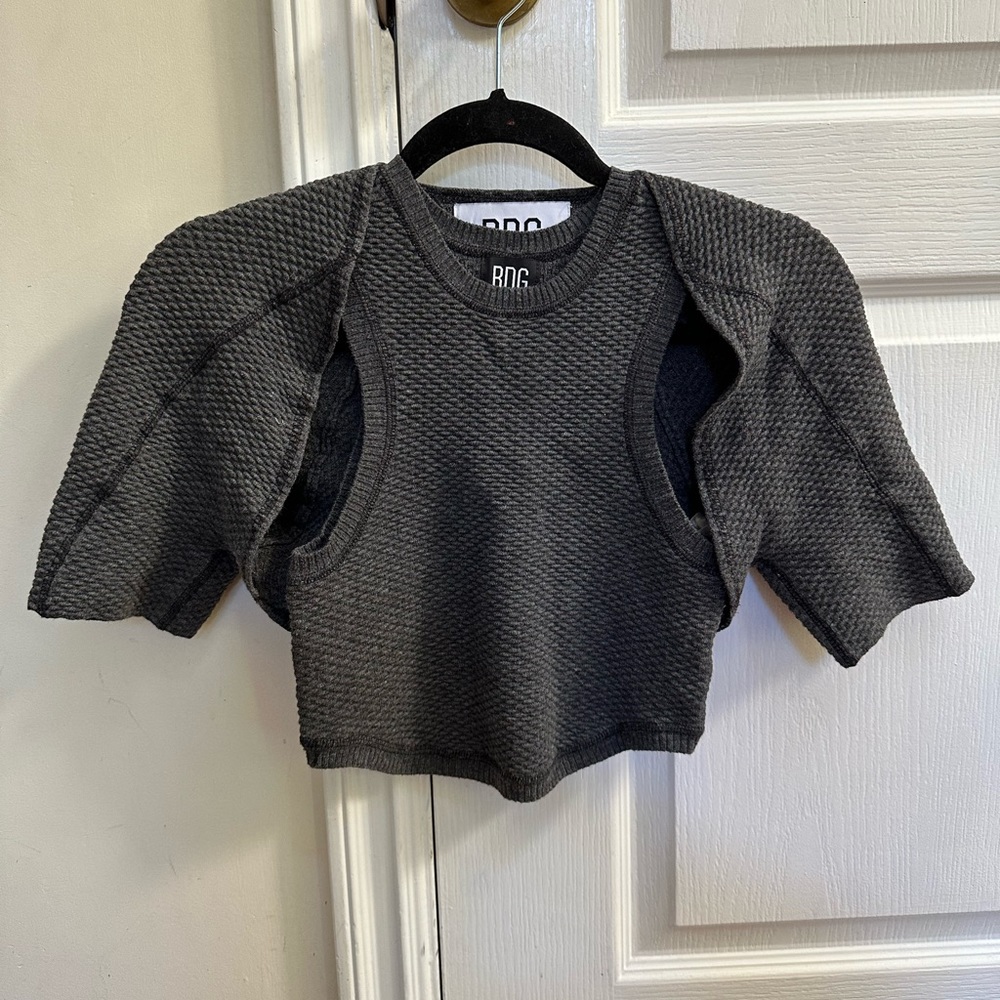 Urban Outfitters BDG two piece grey ribbed tank top and arm sleeves top
